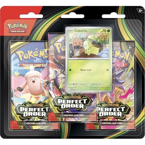 Perfect Order - 3-Pack Blister - Chikorita - Pokemon kort